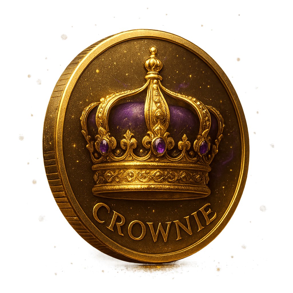 CROWNIE Premium Crown Coin with Golden Glow